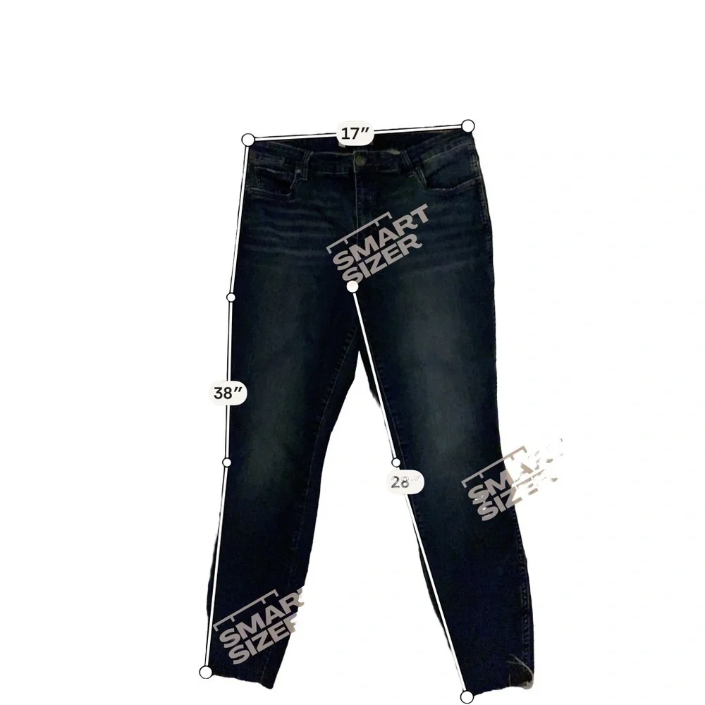 Kut from the Kloth Connie Ankle Skinny Jeans Size 14 Dark Wash Raw Hem - Picture 4 of 5
